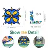 Cbccht117-136 Adesivo de Vidro para Canto de Janela com Flores e Pássaros Transfronteiriço Colorido Adesivo Dupla Face Película Decorativa de Vidro Ultra Transparente