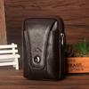 Bolsa de Cintura Genuína de Couro Transfronteiriça para Homens, Couro Bovino 4,7 Polegadas, 5 Polegadas, 5,3 Polegadas, 5,5 Polegadas, 5,7 Polegadas Bolsa para Celular, Bolsa de Cintura de Camada Dupla