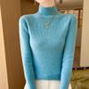 Suéter de otoño e invierno 2024 para mujer, suéter de cuello medio alto, camisa básica para mujer, suéter ajustado de primera línea, listo para usar, comercio exterior al por mayor