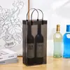 Bolsa de Mano Transparente para Vino Tinto Empaque Individual o Doble Bolsa para Vino Negra de Alta Gama Bolsa de Mano para Regalo de Licores Vino