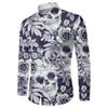 Nueva camisa de hombre europea y americana con estampado de Halloween, de Amazon, eBay y AliExpress, camisa informal personalizada de moda.