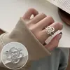 Anillo Ancho de Borde Irregular para Mujer, Moderno y Elegante, Anillo Abierto Versátil de Personalidad Hip-Hop, Anillo de Dedo Índice de Moda