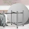 Mesa de Jantar em Aço Inoxidável com Bandeja Giratória, Uso Comercial e Doméstico, Cozinha, Quintal, Mesa Redonda Grande Dobrável Desmontável para Barracas de Comida