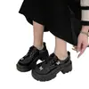 Otoño 2026 Nuevos Mocasines de Cuero Patentado Estilo Británico con Suela Gruesa, Mariposa con Pedrería y Cordones Vintage para Mujer