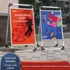 HPAI vertical display stand single-sided dupla face portátil liga de alumínio poster stand spot atacado outdoor stand promocional