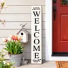 Nuevo producto transfronterizo: Letrero vertical de bienvenida de madera para porche y patio de granja de temporada Decoración navideña letrero de pie