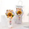 Presente para o Dia do Professor 2025 Buquê de Girassol Sorridente de Lã Flores Tricotadas Prontas para Professoras do Jardim de Infância