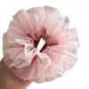 Rosa Industria Pesada Encaje Estilo Princesa Serie Ballet Cuerda para el Cabello de Intestino Delgado Grande Hecha a Mano Cuerda para el Cabello de Cola de Pavo Accesorios para el Cabello de Tendón de Cuero para Mujeres