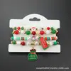 Pulsera de Navidad Pulsera de Cuentas Transfronteriza Muñeco de Nieve Árbol de Navidad Anciano Astas Colgante de Regalo Pulsera Venta al por Mayor