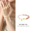 Colgante Bendición Flor de Durazno de Plata Esterlina S925 Original, Pulsera de Piedra Solar con Perla de Imitación para Mujer, Joyería de Alta Gama de Estilo Chino Nuevo