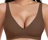 Amazon Tk Cruzado Gelatina Gel Sujetador Mujer Profundo en V Sin Costuras Inalámbrico Cómodo Ropa Interior Comercio Exterior