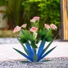 Adornos Metálicos de Agave de Hierro Artesanías de Hierro Orquídea Mariposa Decoración Exterior Clavel Jardín Plantas Artificiales