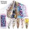 Nuevo arte de uñas transfronterizo papel cielo estrellado ins estilo europeo y americano patrón animal estampado de serpiente estampado de leopardo 10 bolsas pegatinas de transferencia uña