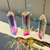 Conjunto de 3 peças prisma de cristal apanhador de luz pingente para decoração de janela AB criador de arco-íris apanhador para pendurar no jardim