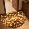 Felpudo Feng Shui de Media Luna Siete Estrellas Reúnen Riqueza Loto Dorado Carpa Entrada Felpudo Antideslizante Atrae Riqueza y Tesoro Calabaza Felpudo