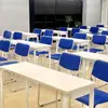 Mesa e Cadeira Dobráveis para Treinamento de Instituição Educacional, Aulas de Reforço para Alunos, Mesas e Cadeiras Duplas, Conjunto de Mesa de Conferência, Mesa Longa