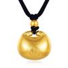 Ouro Puro 999 Pingente Pequeno da Fortuna Gorda Ouro Pequeno Pingente de Pepita de Ouro 3D Ouro Duro Colar com Trava de Segurança Presente para Bebê Dia dos Namorados