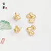 Accesorios Sencillos Tradicionales Chapados en Oro Colgantes Pequeños Accesorios para Pulsera Tejida DIY Collares con el Personaje para Bendición, Candado, Colgante de Lazo