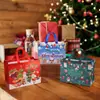 Novas Sacolas de Compras de Natal, Sacolas de Presente Personalizadas em Papel Kraft, Sacolas Tote para Embalagem de Frutas da Paz com Opção de Impressão de Logo