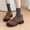 Calcetines de Algodón para Mujer de Media Caña Primavera y Otoño Raya Vertical Vintage Japonés Apilados Otoño e Invierno Color Sólido Calcetines Combinables