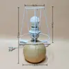 Kit de Materiales DIY para Set de Lámpara de Mesa Tejida Hecha a Mano, Lámpara de Madera Maciza, Marco de Hierro Metálico, Accesorios para Base de Lámpara de Mesa de Cuadrícula de Abuela