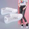 2024 Verano Nuevo Encaje Transpirable Zapatos Blancos Zapatos de Estudiante Estilo Coreano Zapatos de Lona de Malla Zapatos Planos Dropshipping