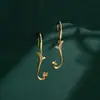 Pendientes de perla de luna de diseño japonés y coreano simple, accesorios de soporte vacío, pendientes hechos a mano para bricolaje, pendientes con gancho para la oreja de cuentas de jade, cera de abeja de jade