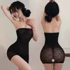 Falda Cortísima Transparente Sin Tirantes para Mujer Lencería Emocional Divertida Asuntos de Dormitorio Atractivo de Cama de Moda de Gama Alta Bata de Batalla Diversión a Gran Escala