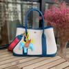 2025 Bolso Nuevo de Cuero Genuino para Mujer Bolso de Hombro Cruzado Bolso Tote Color Block Bolso Jardín Portátil Bolso Grande Bolso de Compras Bolso Balde