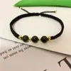 Pulsera de Cuerda Trenzada Cristal de Fresa Amatista Obsidiana Diseño de Nicho para Pareja Amigo(a)s Cuerda de Mano DIY Joyería