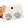 Aretes Redondos de Circonia con Aguja de Plata, Sencillos, Modernos, Exquisitos y Elegantes, Aretes Versátiles, Lujo Accesible y Aretes de Gama Alta para Mujer