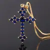 Amazon Cross-Border Nova Moda Colar com Pingente de Cruz Cravejado com Strass Multicolorido Acessórios Simples de Nicho Presente
