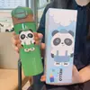 Nuevo Vaso Aislado Panda para Doble Bebida de Gran Capacidad con Popote Acero Inoxidable 316 Taza Portátil con Cuerda Estilo Portátil