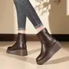 Botas Martin gruesas de suela gruesa con forro polar para mujer, nuevas de otoño e invierno 2026, Chelsea de moda y populares, que aumentan la altura, botines delgados y ligeros