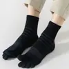 Calcetines de Cinco Dedos para Hombre, Calcetines Finos de Algodón para Verano, Calcetines de Cinco Dedos Antibacterianos, Calcetines de Malla Transpirable hasta la Pantorrilla con Dedos Separados, Calcetines de Dedos Divididos para Hombre al por Mayor