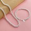 Joyería de comercio exterior chapada en plata 925 collar de cuentas de 6 mm traje de pulsera temu AliExpress explosiones