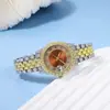 Relógio Feminino de Pulso de Aço com Diamantes Inteiros Pronto para Uso Transfronteiriço Atacado de Alto Padrão Nicho Comércio Exterior Calendário Relógio Feminino