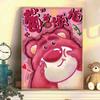 Popular en Douyin DIY Pintura al Óleo Digital Estilo Chino Oso Fresa Puntada Bob Esponja Copia Relleno Manual para Colorear Óleo