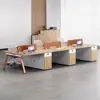 Pantalla de escritorio de oficina minimalista moderna estación de trabajo escritorio de computadora para empleados estación de trabajo para varias personas combinación de muebles para puestos de empleados
