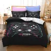 Juego de tres piezas 3D digital nuevo estampado de patrón de control de juego 3D ropa de cama comercio exterior textil para el hogar venta al por mayor transfronteriza