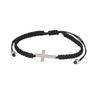 Pulsera de Cruz de Acero al Titanio Tejida a Mano con Explosiones Europeas y Americanas Venta al por Mayor de Joyería Transfronteriza Explosiones de Amazon Cuerda de Mano para Parejas