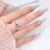 Anillo de gatito de diamante dulce apertura ajustable diseño creativo de alta calidad súper bonito índice de gato azul anillo de cola para dedo índice femenino