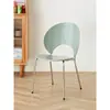 Silla de comedor de concha en forma de abanico artística, asiento de negociación comercial para casas de huéspedes, silla de comedor de estilo minimalista para estudio y balcón de lujo ligero con respaldo