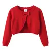Ropa Infantil de Primavera y Otoño Cárdigan de Punto con Lazo y Botón Oculto para Niñas Suéter de Algodón Puro Cárdigan Corto con Lazo para Niños