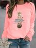 2025 Exportación Europeo y Americano Nuevo Exportación Gatito Animal Europeo y Americano Estampado Cuello Redondo Sudadera Suelta Casual Top