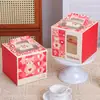 Caja de Embalaje para Pasteles Portátil de 4 Pulgadas para Celebridades de Internet, para 4/6/8/10 Pasteles, Pastel de Cumpleaños Alto, Mil Hojas, Mousse, Caja para Hornear