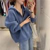 Cárdigan elegante de punto con capucha de color sólido para mujer, abrigo de otoño e invierno, nuevo estilo coreano, suéter holgado para mujer