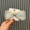 Horquilla de gasa con lazo para niña coreana, corona de princesa, accesorios para el cabello, tocado para bebé, horquilla para niña pequeña, venta al por mayor