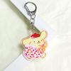 Pequeño llavero con colgante de pareja de novias de acrílico de doble cara con el mismo estilo de Sanrio para el Día de San Valentín.
