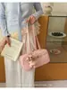 Bolsa de Axila com Padrão de Lichia Super Popular Coreana para Mulheres 2026 Nova Tendência Moda Maleta de Alto Padrão Bolsa Tote de Grande Capacidade